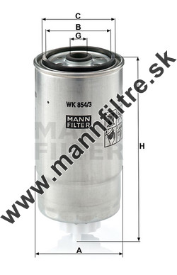 Palivový filter MANN FILTER WK 854/3