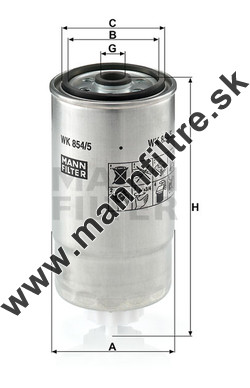 Palivový filter MANN FILTER WK 854/5