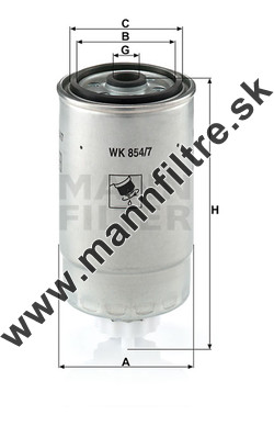 Palivový filter MANN FILTER WK 854/7