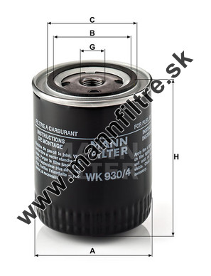 Palivový filter MANN FILTER WK 930/4