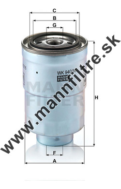 Palivový filter MANN FILTER WK 940/16