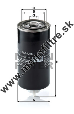 Palivový filter MANN FILTER WK 950/16 x