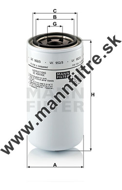 Palivový filter MANN FILTER WK 952/3