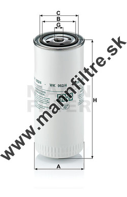 Palivový filter MANN FILTER WK 962/4