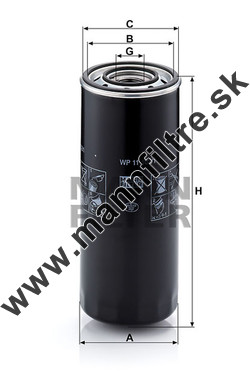 Olejový filter MANN FILTER WP 11 102/1-2