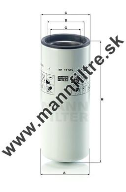 Olejový filter MANN FILTER WP 12 905