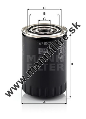 Olejový filter MANN FILTER WP 9002